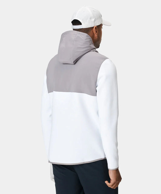 Bulk Custom Custom logo Outdoor Sports Patchwork 1/4 Zip Neck White Polyester Lightweight Golf Hoodies Men Sweatshirt with Logo Embroidery - Manufacturer Qiandao