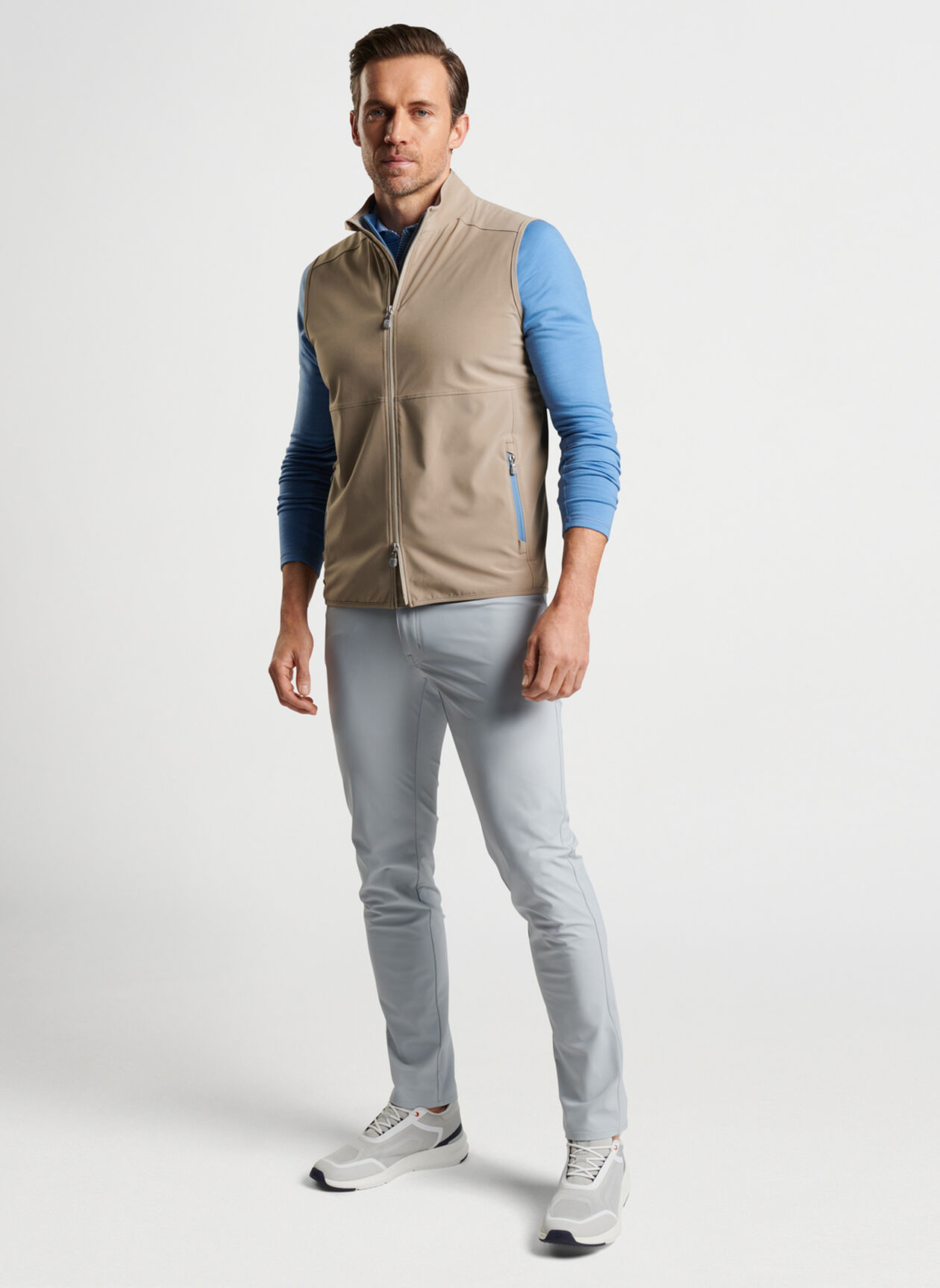 Wholesale customized logo embroidered breathable golf zipper vests, knitted sleeveless vest jackets, golf apparel for men's vests