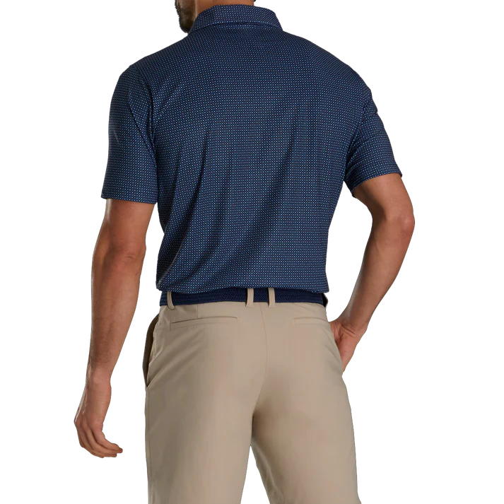 Men's Slim Fit Golf Polo Shirt - Navy Blue High-Performance Checkered Apparel