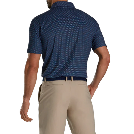 Men's Slim Fit Golf Polo Shirt - Navy Blue High-Performance Checkered Apparel