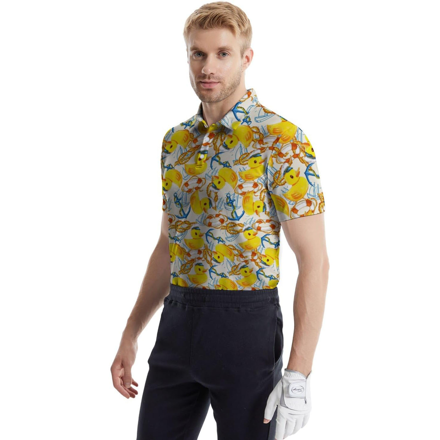 Custom Logo Yellow 80s Flashes for Polo Shirts Funny Hawaiian Beach Summer Golf Jersey Made of Polyester for Beach Summer Sports