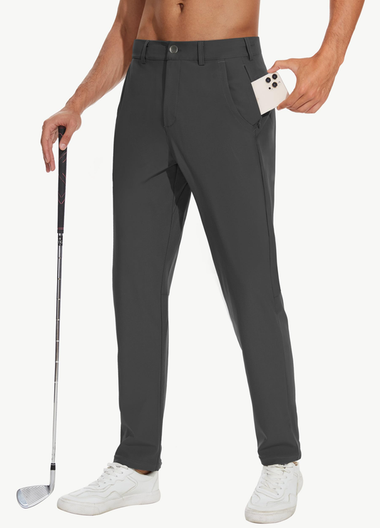 Custom embroidered logo golf quick-drying and breathable men's pants with slight elasticity and body-shaping features, men's golf casual pants