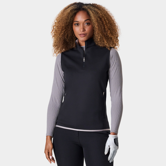 Adjustable sleeveless quick-drying plus-size women's sports and fitness jackets with a quarter zipper for golf