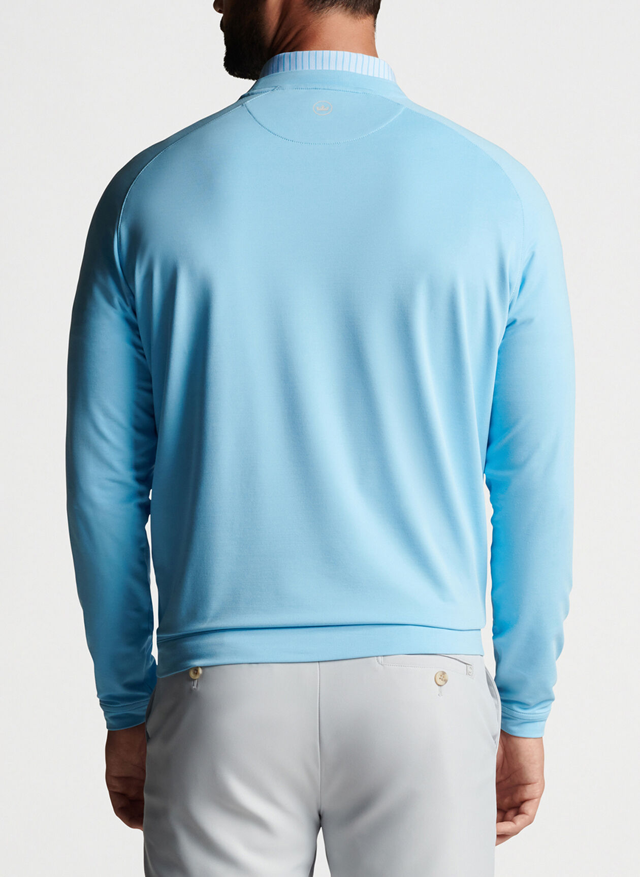 2025 Man Hot Product Custom Logo Men Outdoor Sports Sweatshirt Golf Solid Patchwork Polar Fleece Crew Neck Sweaters for Men
