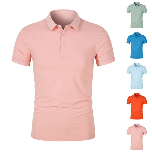 Custom Logo 100 Polyester Moisture Wicking Lightweight Summer Classic Button Down Lapel Short Sleeve Casual Golf Polo Shirt