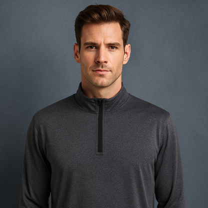 Custom Men's Long Sleeve Half Zip Pull Hoodie Autumn Quarter 1/4 Zip Neck Pullover Sweatshirt Digital Printing Worested Fabric