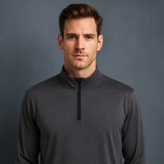 Custom Men's Long Sleeve Half Zip Pull Hoodie Autumn Quarter 1/4 Zip Neck Pullover Sweatshirt Digital Printing Worested Fabric