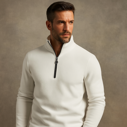 Custom Men's Slim Fit Quarter Zip Neck Sweater Lightweight Cotton Knitted Mock Turtleneck Pullover for Autumn Digital Printing