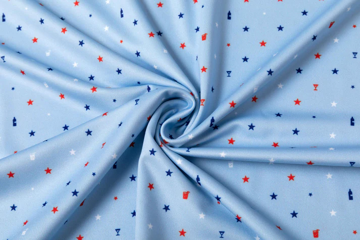 Blue Antimicrobial Polo Shirt - Quick Dry Slim Fit with American Theme