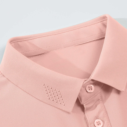 Custom Logo 100 Polyester Moisture Wicking Lightweight Summer Classic Button Down Lapel Short Sleeve Casual Golf Polo Shirt