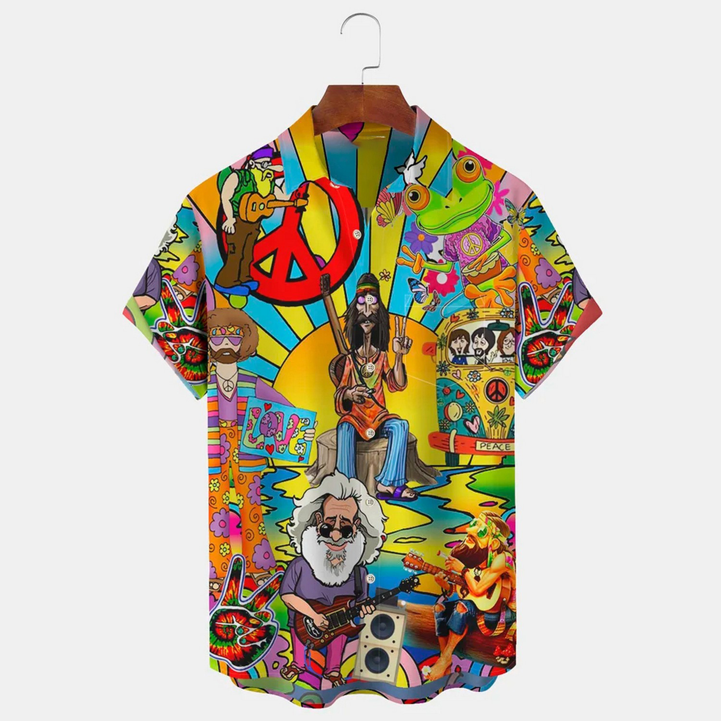 Custom logo Vintage Casual 100% Silk Sublimation Beach Summer Hawaiian Button up Short-sleeved Men's Shirts Cotton Linen Shirt