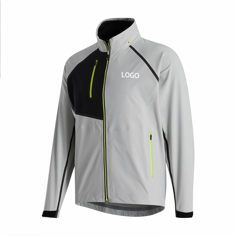 Custom Logo Full Zip Hybrid Sport Training Golf Jacket Coat Lightweight Waterproof Men's Windbreaker with Front Logo Position