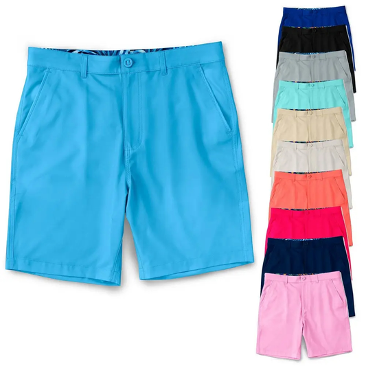 Customized logo men's summer casual, comfortable, quick-drying and breathable lined sports golf shorts