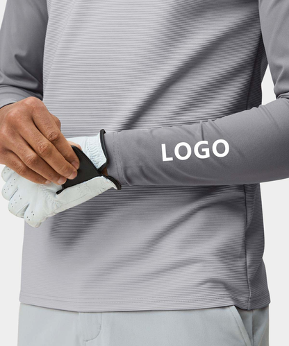 Custom Logo Casual Sport Golf Long Sleeve Quick Dry 1/4 Quarter Zip Neck Hoodie Pullovers Sweatshirts for Men