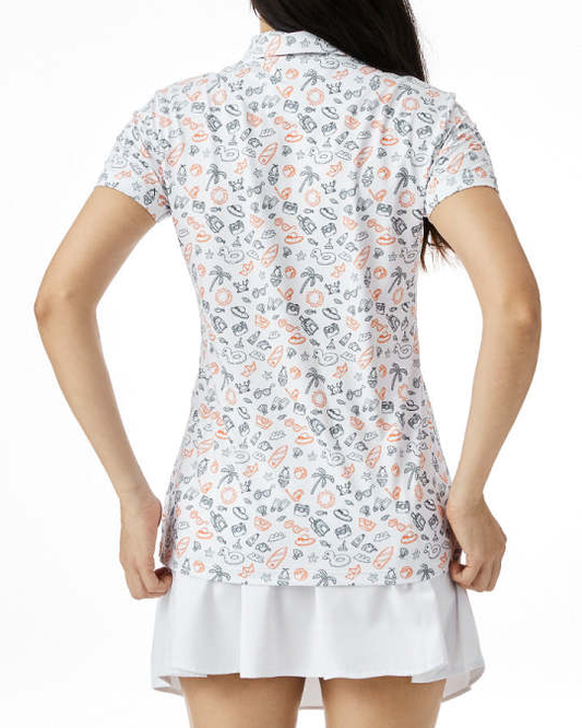 Custom logo 4 Way Stretch Design Sublimation Women's Golf Outfits Polo Luxury T-shirts for Women