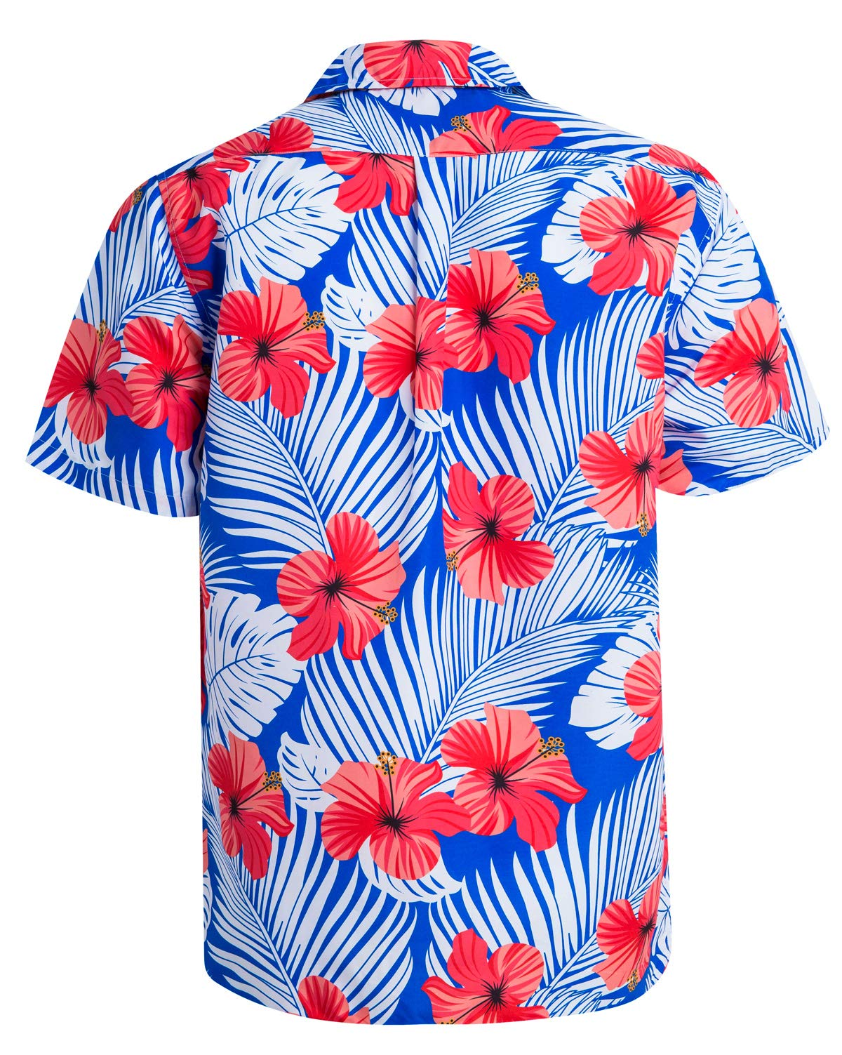 Men's Quick Dry Slim Fit Beach Shirt with Sublimation Printed Button Vacation Lapel Short Sleeve Custom Logo Design Stand Collar