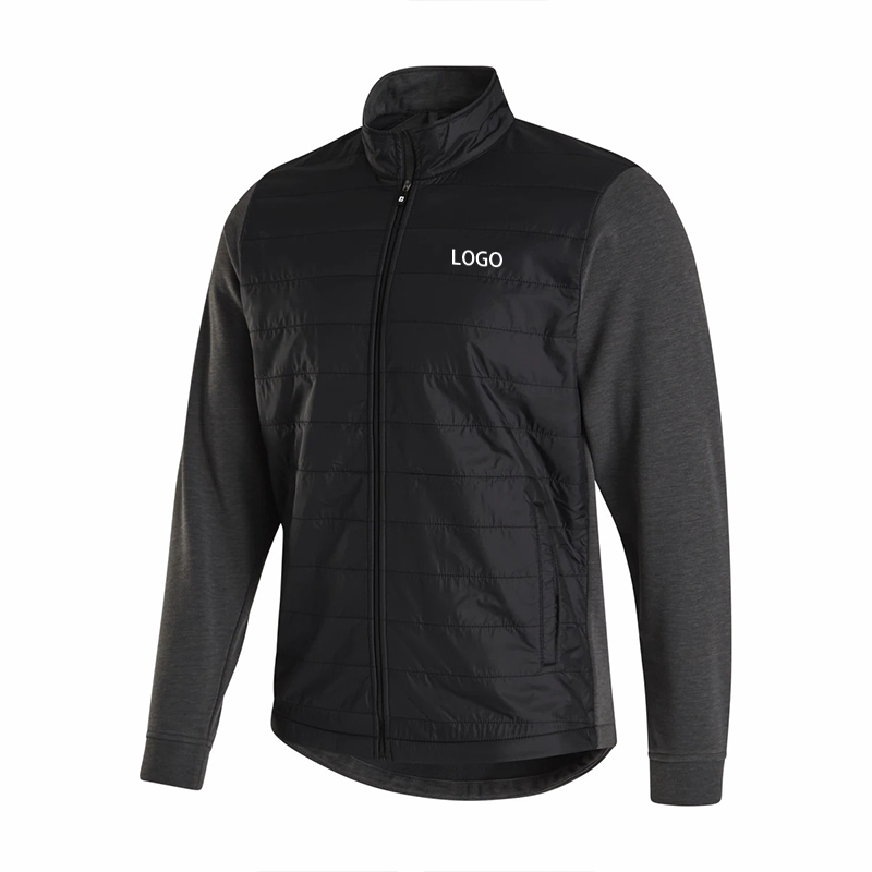 Custom 2022 Winter Men Full Zip Hybrid Windproof Soft Shell Quilted Golf Jacket