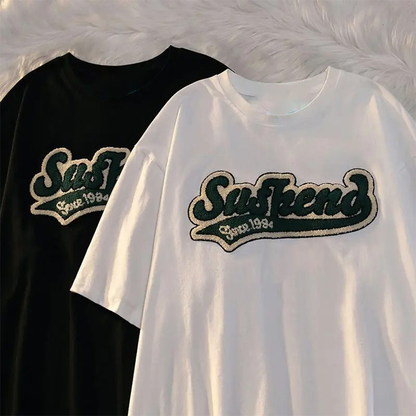 OEM Custom Towel Embroidery Men's T-shirts Classic Neck Blank Embroidered T-shirt Men
