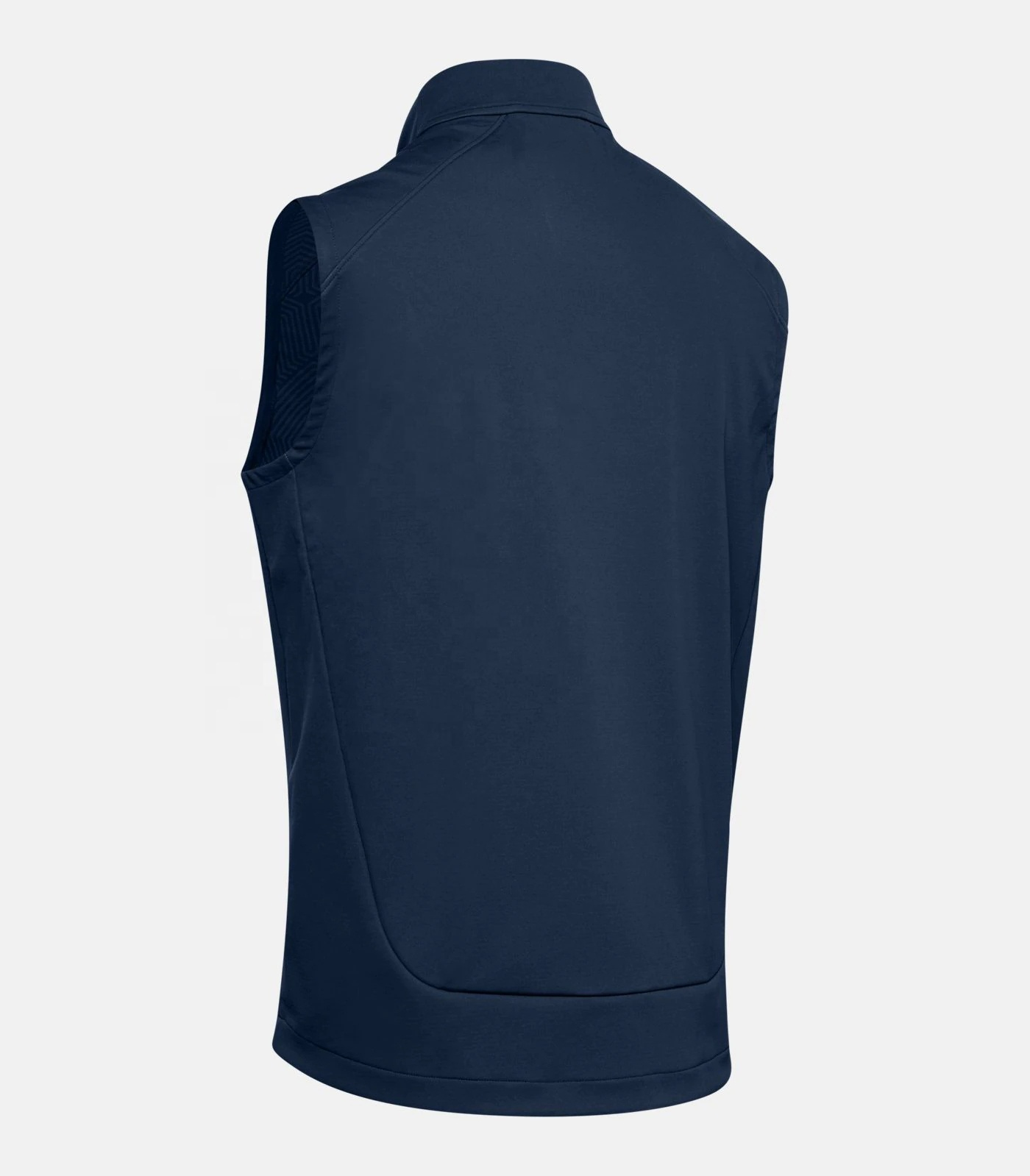 Customized logo stand-up collar full-zip two-color design windproof men's golf sleeveless windproof vests