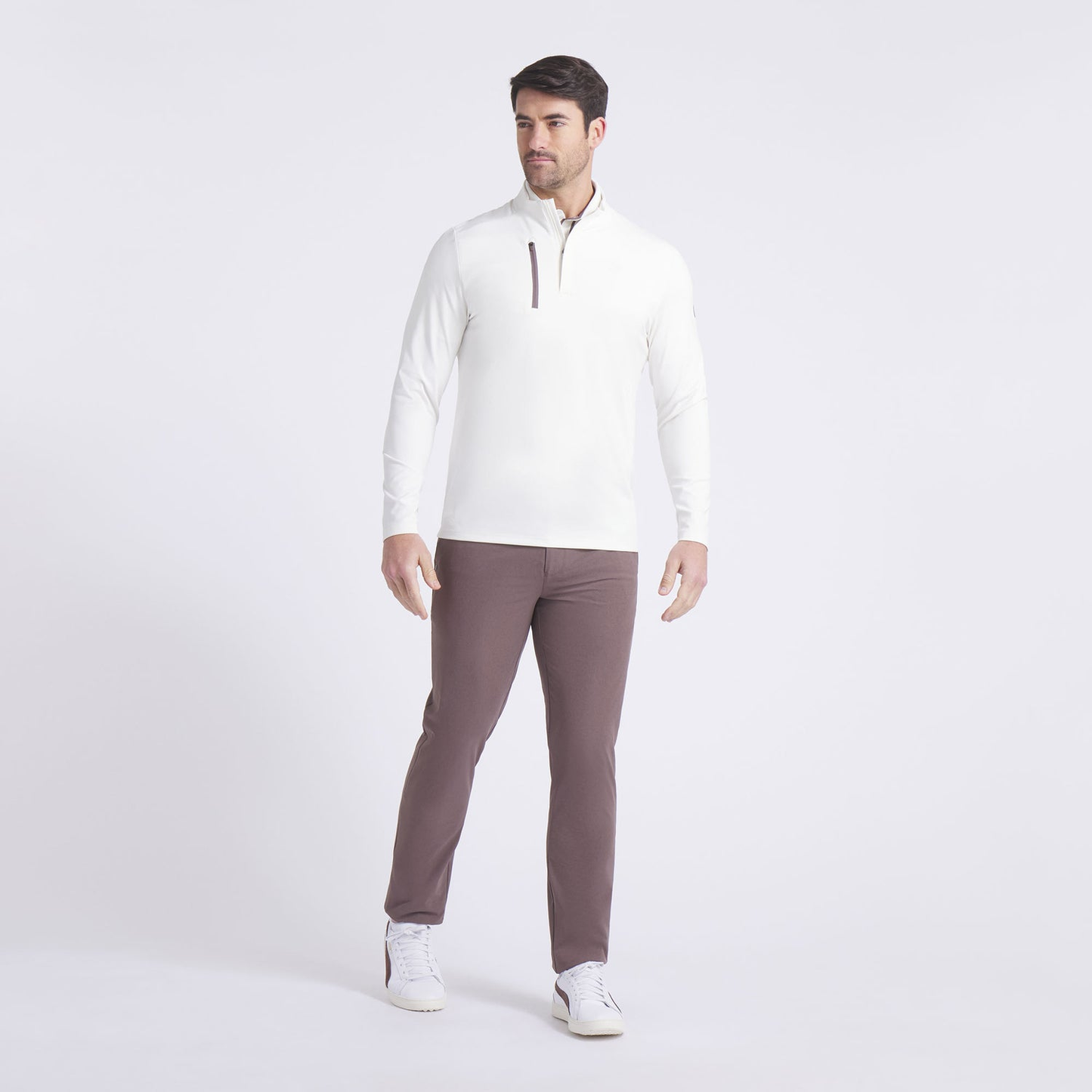 Customizable Spandex Polyester Men Lightweight White Glow 1/4 Zip Pullover Men Golf Athletic Quarter Zip Gym Sweatshirt