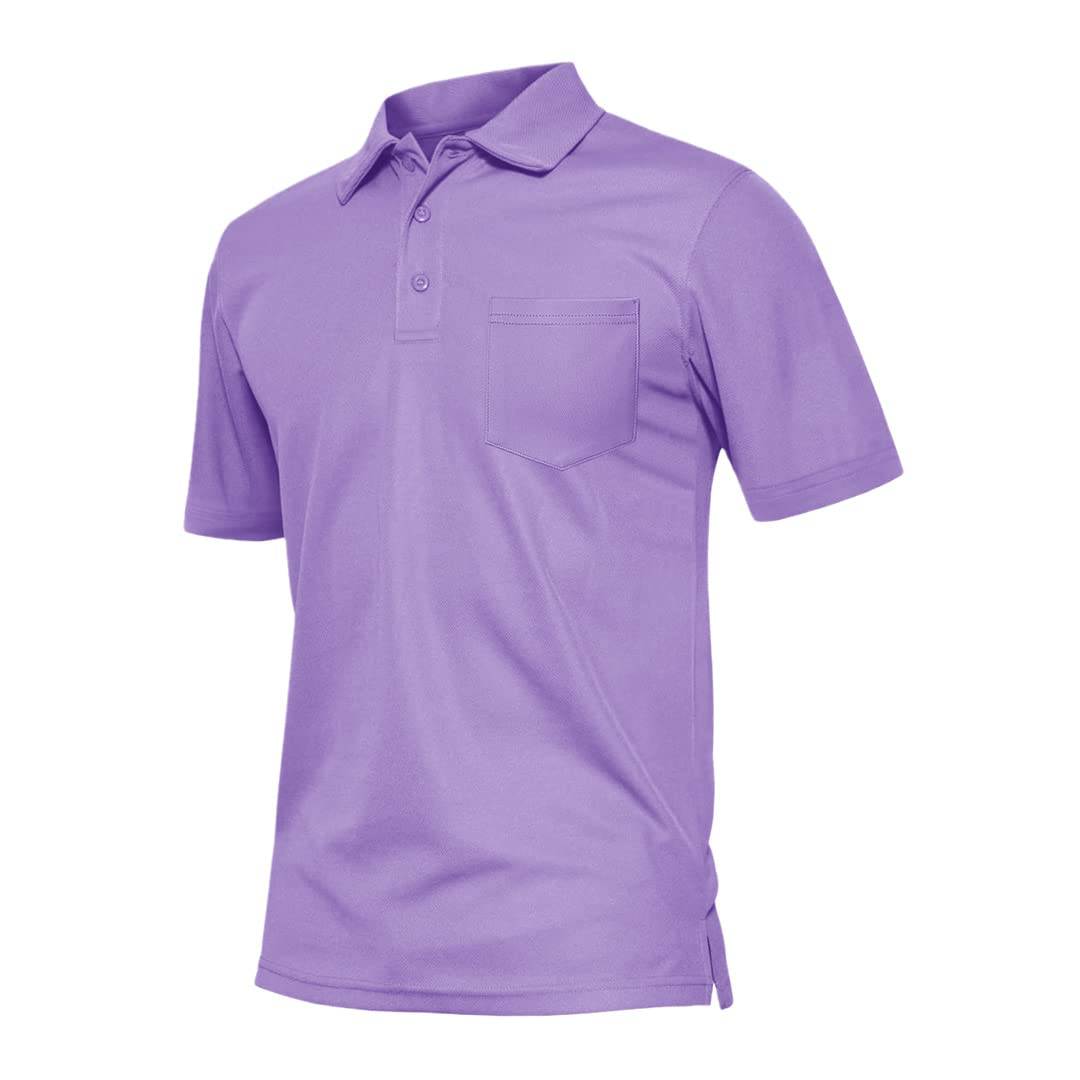 Custom Logo 100% Polyester Casual Short Sleeve Relax Fitted Shirts With Small Chest Pocket Green Golf Polo Shirt for Men