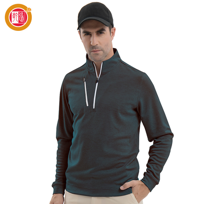 Custom High Quality Activewear Equestrian Performance Custom Quarter Zip Unisex Golf Clothing Men Pullover Sweatshirt