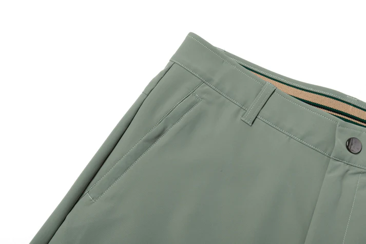 Light Green Shorts with Contrast - Colored Waistband