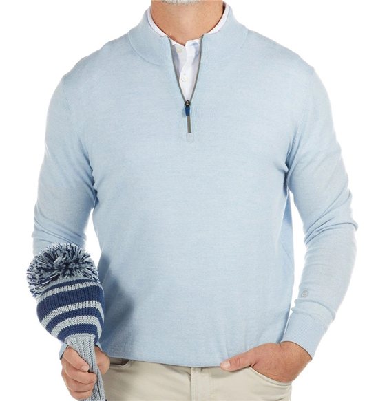 Custom Men's Quick Dry Long Sleeve Sport Retro Quarter Zip Pullover Golf Mockneck Sweatshirt