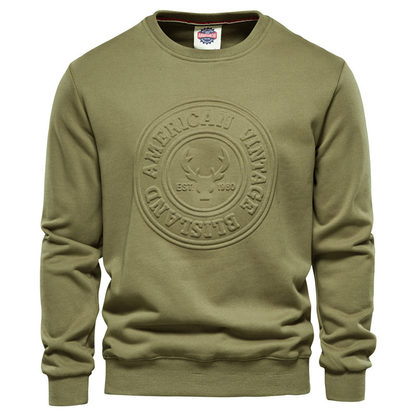 Custom Casual 3D Emed Logo Crewneck Pullover Sweatshirt for Men