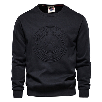 Custom Casual 3D Emed Logo Crewneck Pullover Sweatshirt for Men