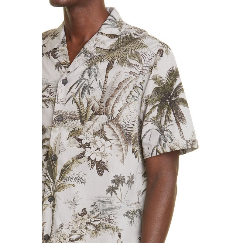 Custom Printed Floral Mens Matching Two Piece Shirt and Shorts Set Hawaiian Beach Boxy Fit Cropped Button up Shirt Men