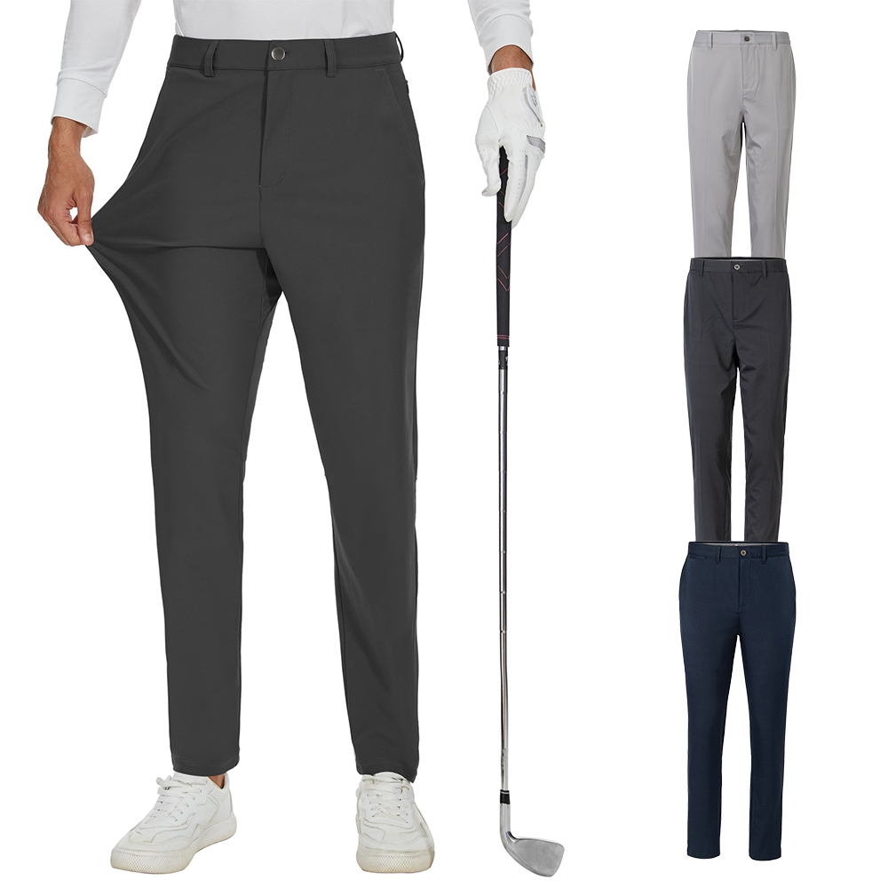 Custom embroidered logo golf quick-drying and breathable men's pants with slight elasticity and body-shaping features, men's golf casual pants