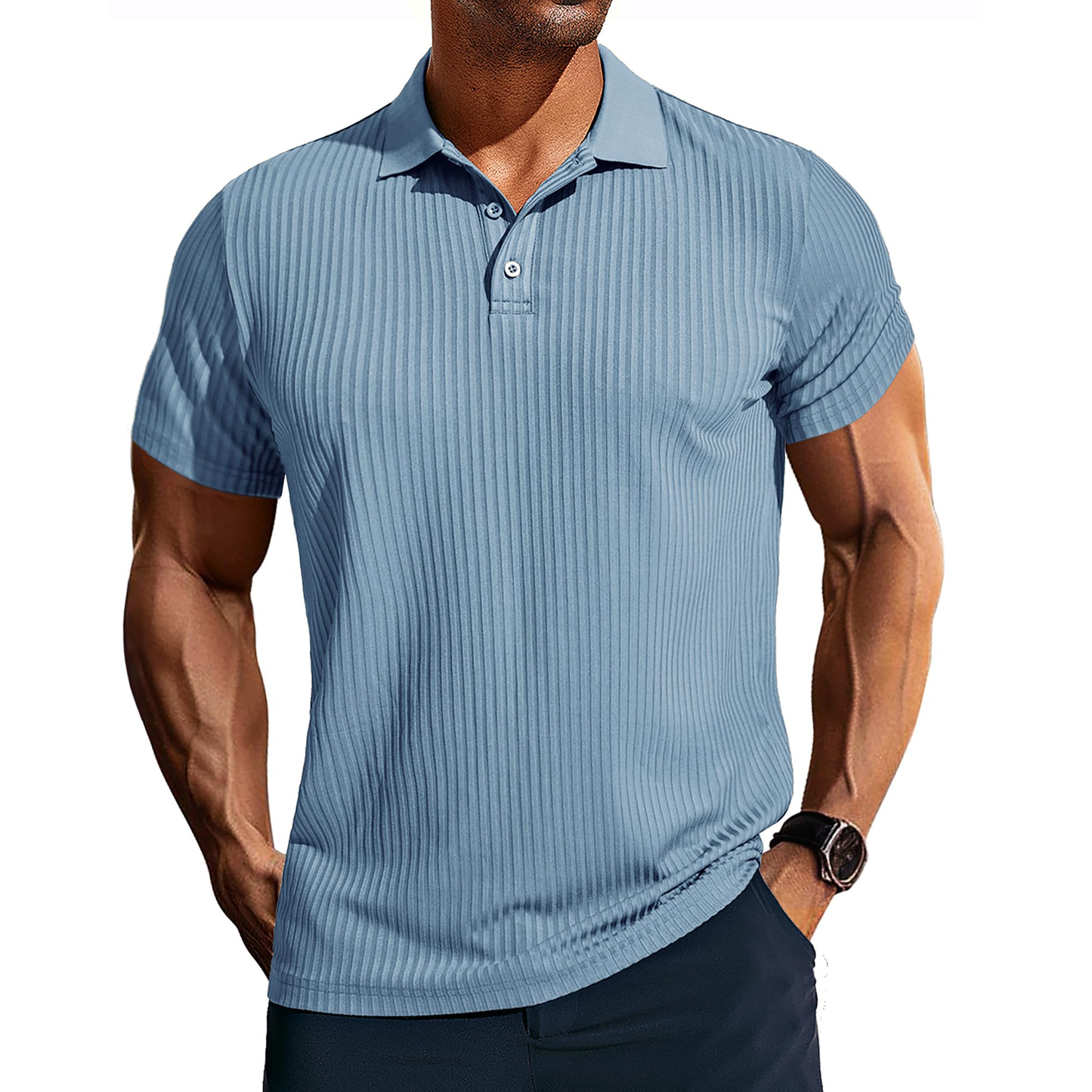 Custom logo Embroidered Luxury Manufacturer Mens Knit Cable Polo Casual Lapel Solid Color Knit Mens Polo Shirts Golf Clothes
