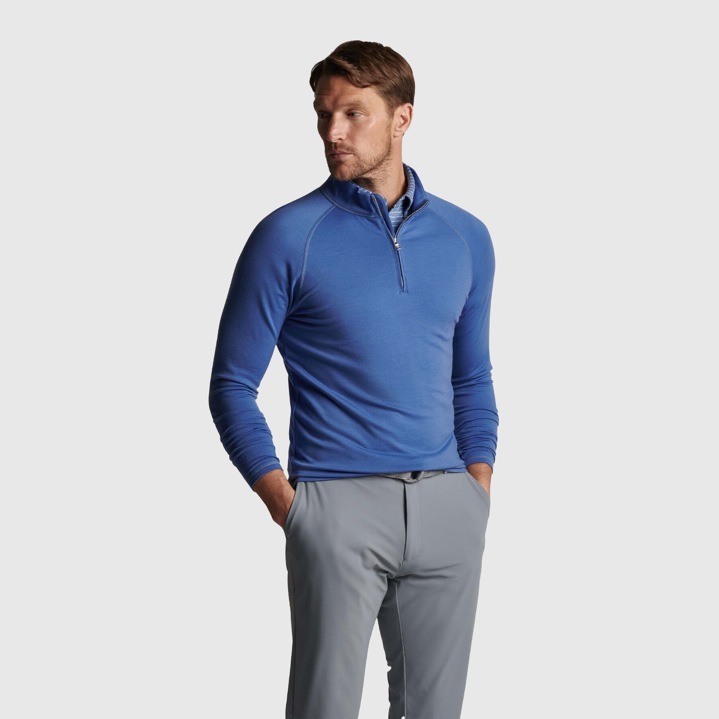 Custom logo High Quality Luxury 1/4 Quarter Zip Collar Knitted Golf Plus Size Men's Sweater Sweatshirt