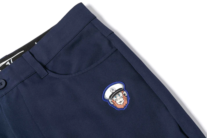 Men's Dark Blue Straight-Leg Trousers