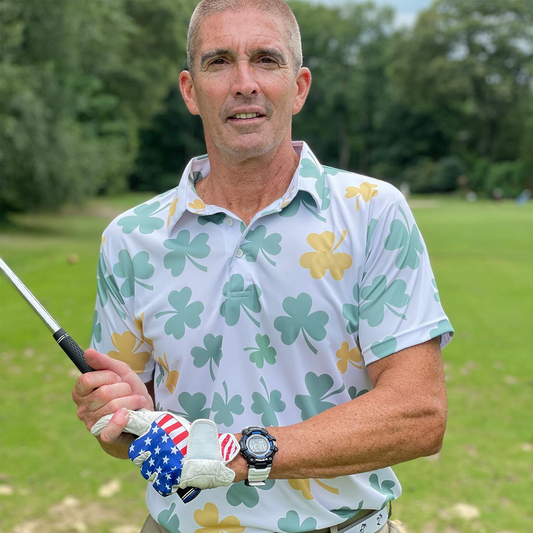 Luxury High Quality 75% Recycled Nylon 25% Spandex Golf Shirt Allover Print Men Clothing Golf Polo Shirts Custom Logo
