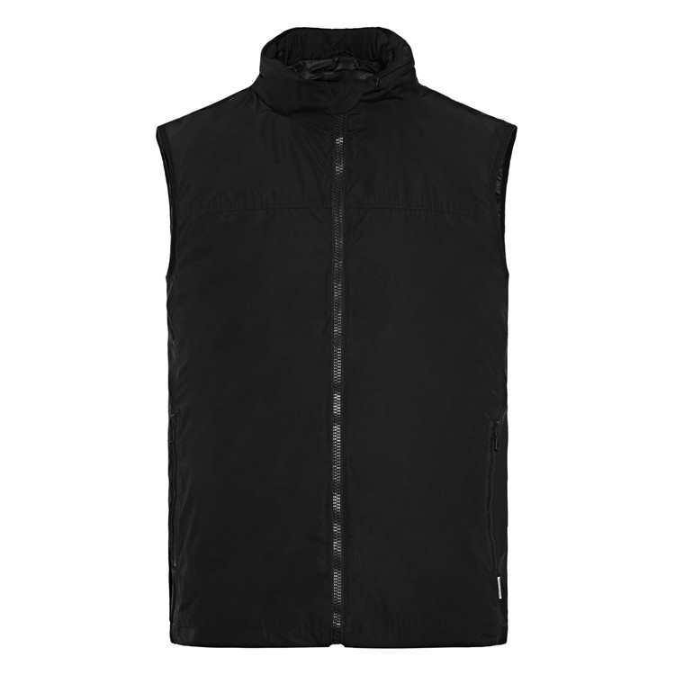 Men's modern matte black lightweight waterproof vests (with pockets)