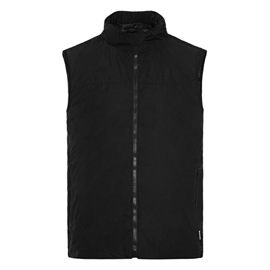 Men's modern matte black lightweight waterproof vests (with pockets)