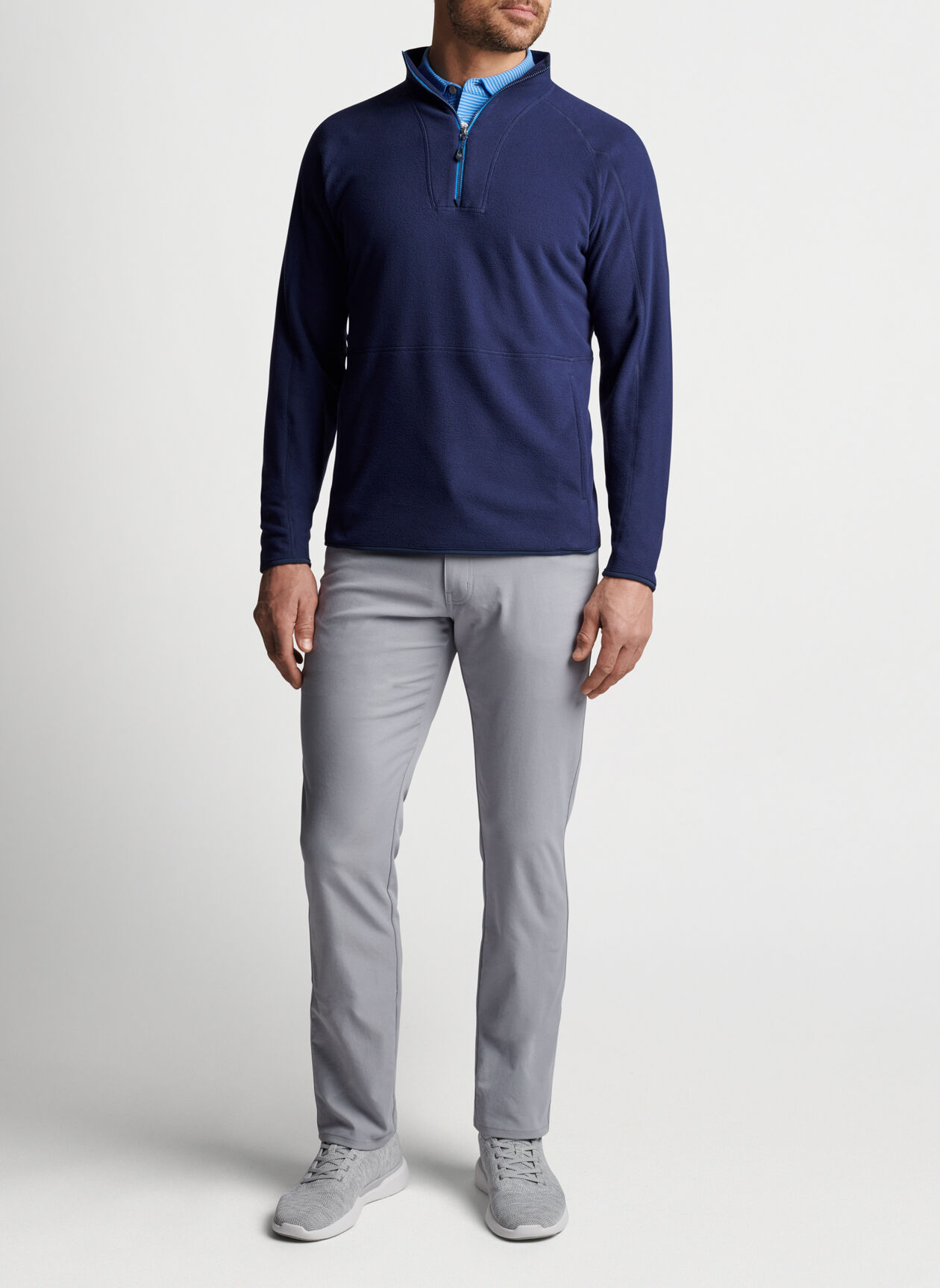 OEM Custom Logo 1/4 Quarter Zip Neck Fleece Pullover Knit Golf Sweater for Men