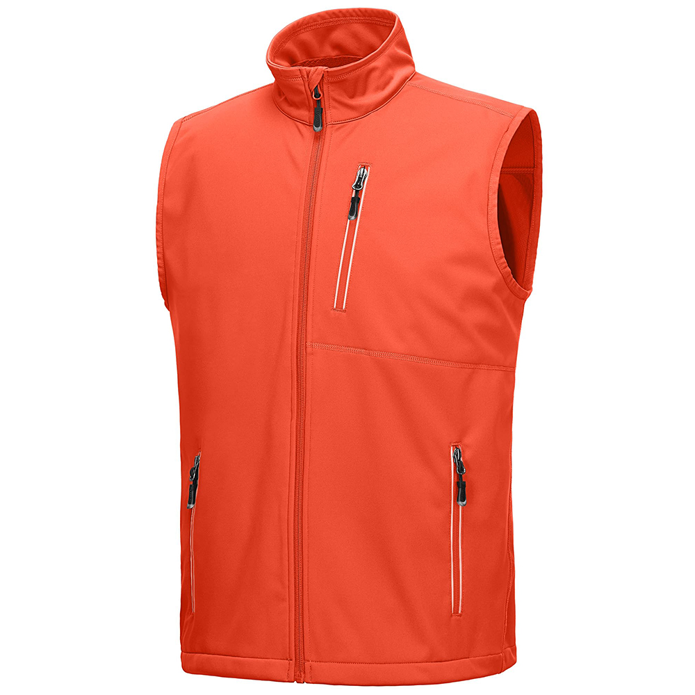 Men's customized logo zipper vests, with breathable embroidery, windproof and reversible, golf jackets, sleeveless design