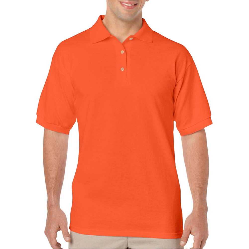 OEM Custom Logo 3-Button for Polo Shirt Moisture Wicking Adult Athletic Jersey Solid Orange Short Sleeve Jersey with Custom Logo