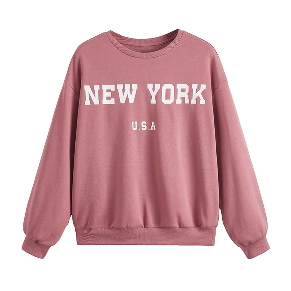 OEM Custom Men's Short Round Neck Pullover Long Sleeve 100% Cotton Kait Plain Letter Screen Print Digital Printing Autumn Season