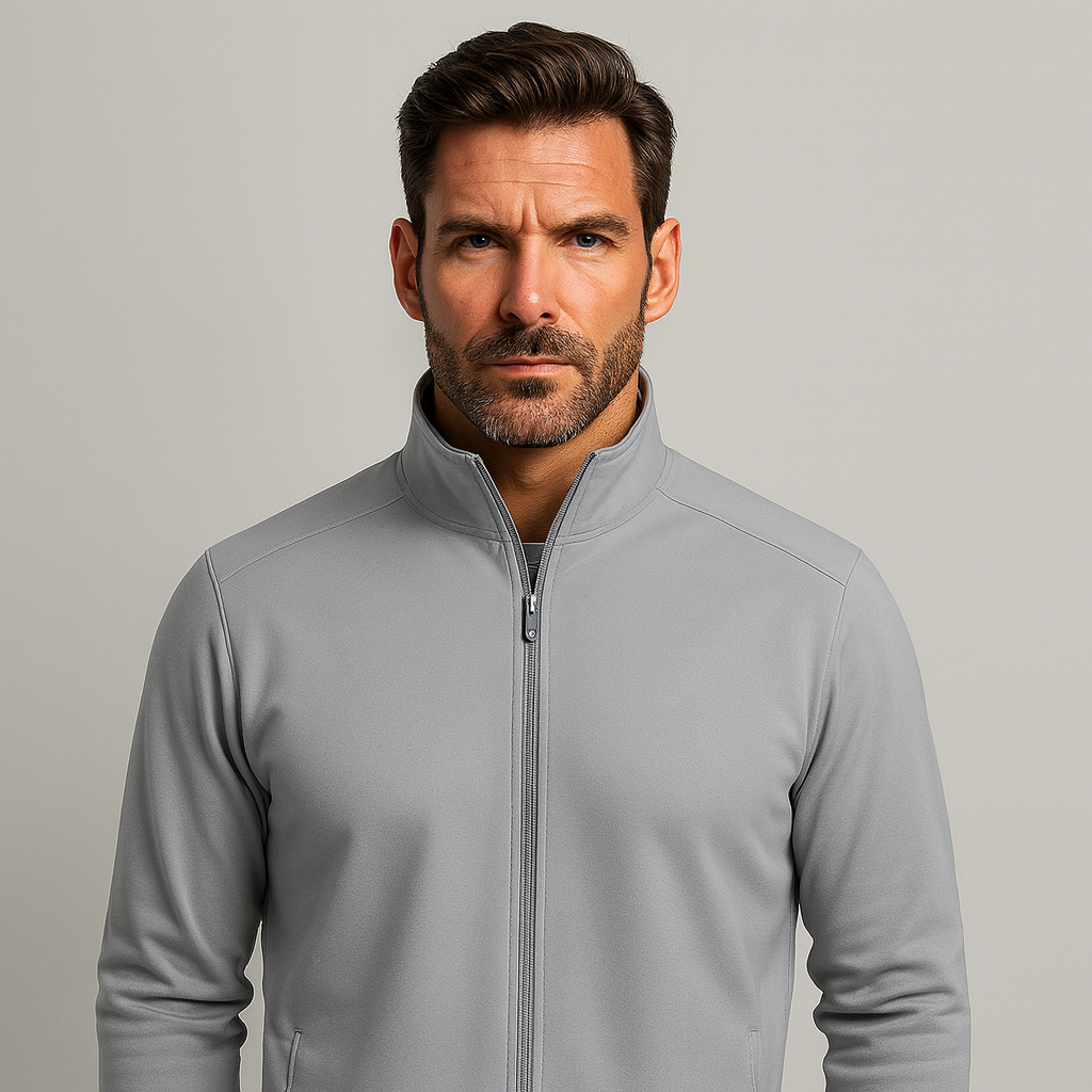 Custom Men Casual Fleece Warming Midlayer Full Zip Autumn Fleece Long Sleeve Jacket Coat