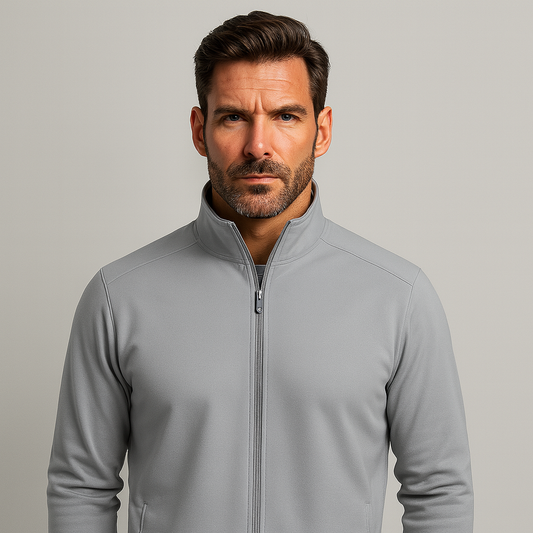 Custom Men Casual Fleece Warming Midlayer Full Zip Autumn Fleece Long Sleeve Jacket Coat
