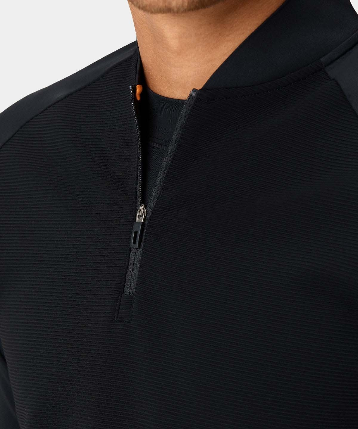 Custom Logo Men's Black Casual Slim Sport Golf Long Sleeve Quarter 1/4 Zip Collar Hoodie Pullovers Sweatshirts