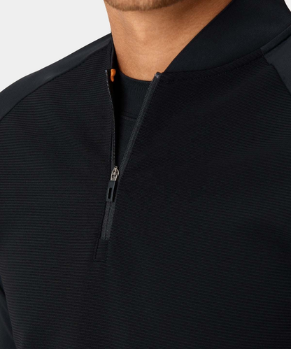Custom Logo Men's Black Casual Slim Sport Golf Long Sleeve Quarter 1/4 Zip Collar Hoodie Pullovers Sweatshirts