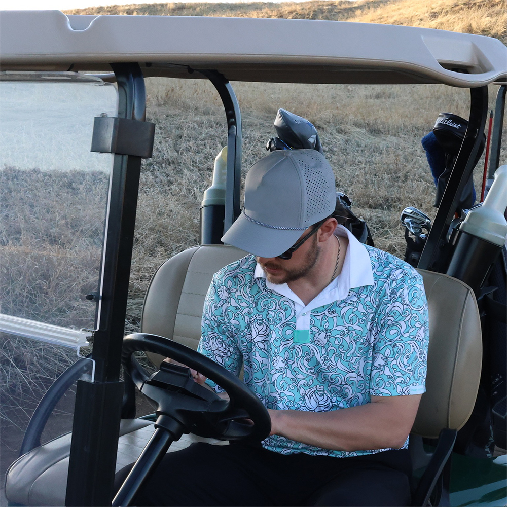 Luxury High Quality Polyester Spandex Golf Polo Shirts Custom Logo All-Over Design Full Coverage Golf Clothing