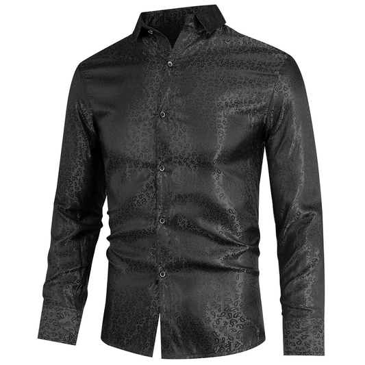 Custom Logo Printing Paisley Shirt Men Long Sleeve Dress Shirt Button-down Casual Regular Fit