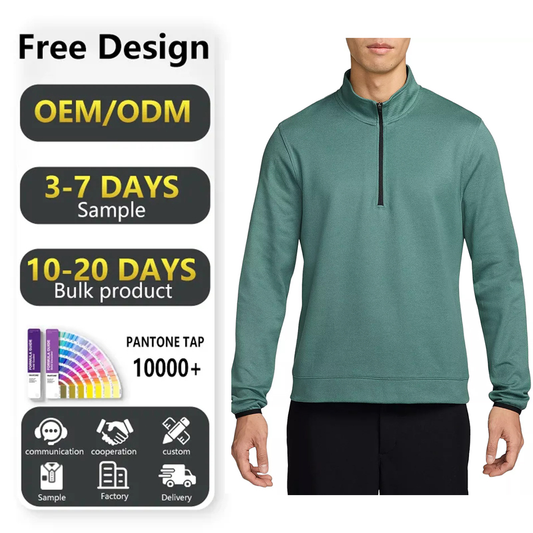 Custom Sun Protection Oversized Athletic Sport Outerwear Moisture Wicking Quarter Zip Pullover Golf Lightweight Sweatshirt