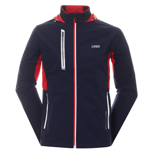 Custom Performance Athletic Casual Full Zip Lightweight Golf Rain Waterproof Jacket Man
